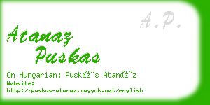 atanaz puskas business card